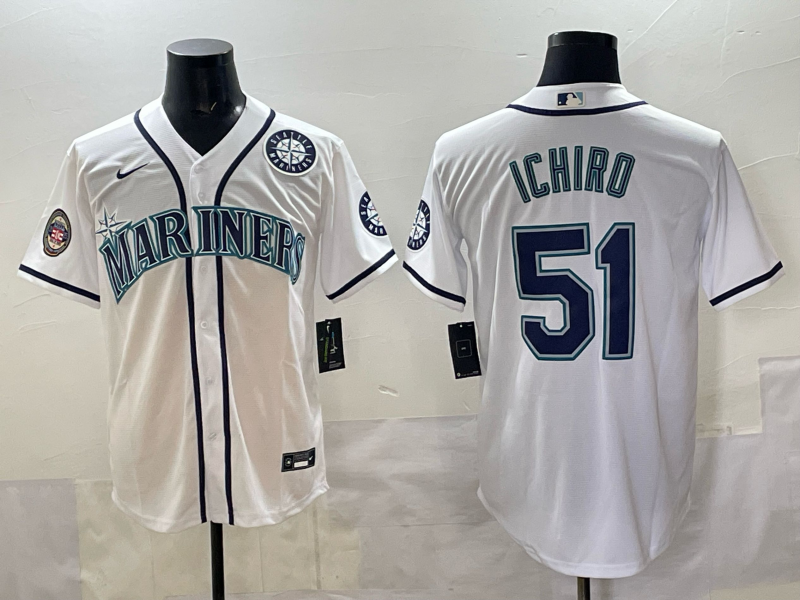 Men Seattle Mariners 51 Ichiro white MLB 2025 Nike jersey 0065